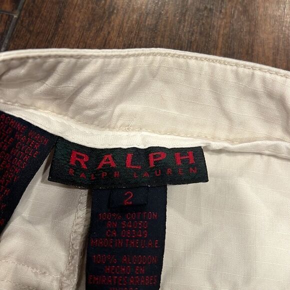 Ralph Lauren mini skirt in cream color size 2 100% cotton with 2 back pockets - Picture 7 of 10
